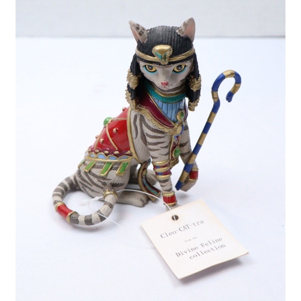 Cat Lover Gift Cleo CAT tra Figurine w/Tag #1490 Feline Hamilton Collection